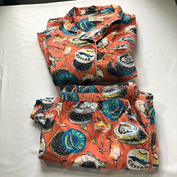Printfresh Other - PrintFresh caviar champagne long sleeve pajama top and pants set womens 3X